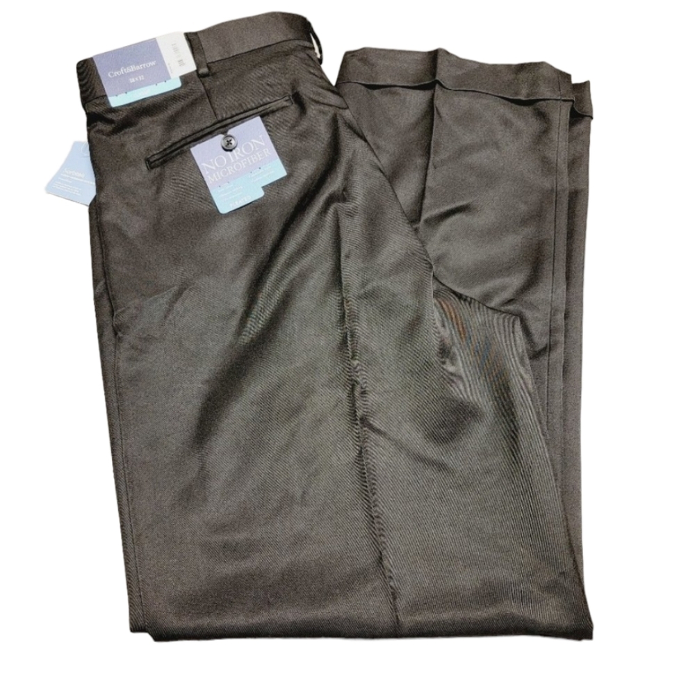 Croft & Barrow‎ - Classic Black Microfiber Dress Pants - 38x32 - NWT